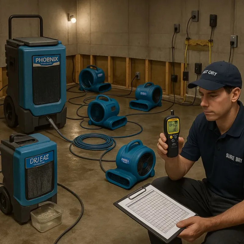 Structural Drying and Dehumidification process in Peaceful Valley, WA